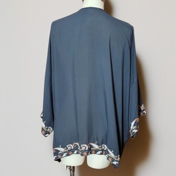 J. Jill Paisley Embroidered Soft Jacket / Kimono - Picture 4 of 8